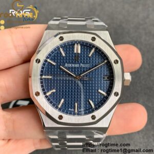 Royal Oak 41mm 15500 SS ZF 1:1 Best Edition Blue Textured Dial on SS Bracelet A4302 Super Clone