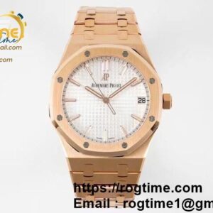 Royal Oak 41mm 15500 RG ZF 1:1 Best Edition White Textured Dial on RG Bracelet A4302