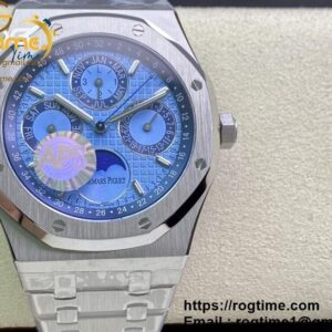 Royal Oak 41mm Complicated 26574PT SS APSF1:1 Best Edition Ice Blue Dial on SS Bracelet A5134 (CHS)