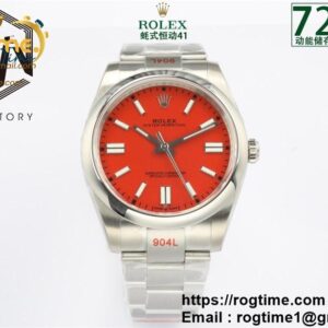 Oyster Perpetual 41mm 124300 EWF V2 Best Edition Red Dial on 904L SS Bracelet A3230