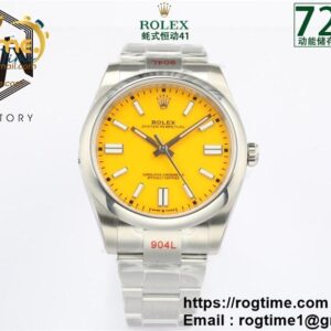 Oyster Perpetual 41mm 124300 EWF V2 Best Edition Yellow Dial on 904L SS Bracelet A3230