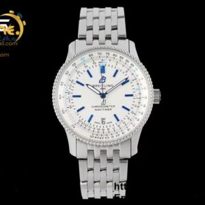 Navitimer SS 41mm TF 1:1 Best Edition White Bezel White Dial on SS Bracelet A2824
