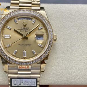DayDate 40 YG QF Best Edition 904L Steel Green/Black Dial on President Bracelet VR 3255 V5 (Gain Weight) Super Clone
