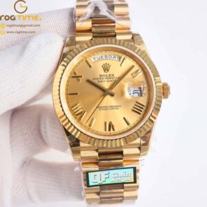 DayDate 40 YG QF Best Edition 904L Steel Golden Dial on President Bracelet VR3255 v5 (Gain Weight) SuperClone