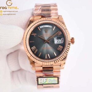 DayDate 40 RG QF Best Edition 904L Steel Slate Ombre Dial on President Bracelet VR3255 V5 (Gain Weight) Super Clone
