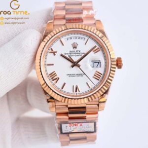 DayDate 40 RG QF Best Edition 904L Steel White Dial on President Bracelet VR3255 V5 (Gain Weight) Super Clone