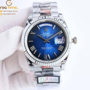 DayDate 40 SS QF Best Edition 904L Steel Blue/Black Dial on President Bracelet VR3255 V5 (Gain Weight) Super Clone