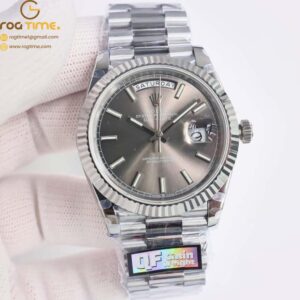 DayDate 40 SS QF Best Edition 904L Steel Rhodium Dial on President Bracelet VR3255 V5 (Gain Weight) Super Clone