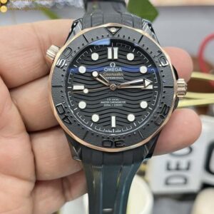 Seamaster Diver 300M 43.5mm VSF 1:1 Best Edition Ceramic Case Black Dial RG Marker on Black Rubber Strap A8806