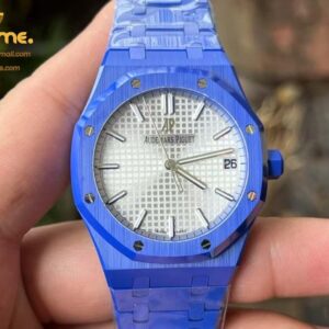Royal Oak 15500 Blue Ceramic APSF 1:1 Best Edition Silver Dial on Blue Ceramic Bracelet SA4302 Super Clone