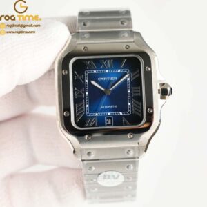 Santos De Cartier Mens XL 40mm SS/SS Blue BVF MY9019