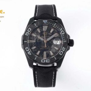 Aquaracer Calibre 5 PVD 41mm TARF 1:1 Best Edition Carbon/RG Dial on Black Nylon Strap SW200
