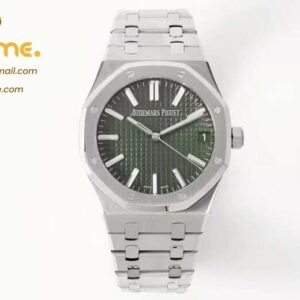 Royal Oak 41mm 15510 SS ZF 1:1 Best Edition Green Textured Dial on SS Bracelet A4302