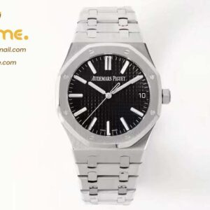 Royal Oak 41mm 15510 SS ZF 1:1 Best Edition Black Textured Dial on SS Bracelet A4302