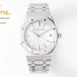 Royal Oak 41mm 15510 SS ZF 1:1 Best Edition White Textured Dial on SS Bracelet A4302