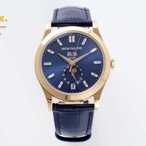 Annual Calendar Moonphase 5396 RG ZF 1:1 Best Edition Blue Crystal Dial on Blue Leather Strap A324