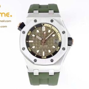Royal Oak Offshore Diver 15720 ZF 1:1 Best Edition Green Dial on Green Rubber Strap A4308