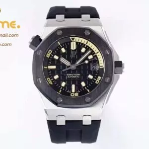 Royal Oak Offshore Diver 15720 Ceramic Bezel ZF 1:1 Best Edition Black Dial on Black Rubber Strap A4308
