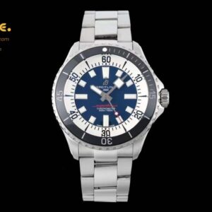 Superocean 44mm Black TF 1:1 Best Edition Blue Dial on SS Bracelet A2824