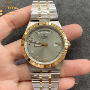Tudor Royal  SS/YG Bezel V7F 1:1 Best Edition Grey Dial With Diamonds on SS/YG Bracelet A2834