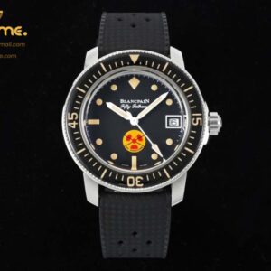 Fifty Fathoms 5008D No Rad SS 1:1 GSF Best Edition Black Dial on Black Rubber Strap A1151