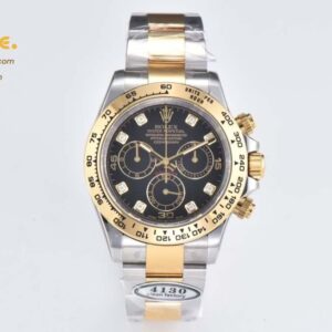 Daytona 116503 Clean 1:1 Best Edition Black Diamonds Dial on YG/SS Bracelet SA4130