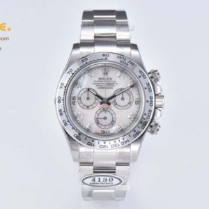 Daytona 116503 Clean 40MM SS White MOP Diamonds Dial SS Bracelet SA4130