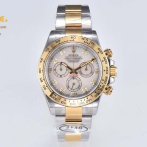 Daytona 116503 Clean 40MM YG/SS White MOP Diamonds Dial SS Bracelet SA4130