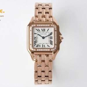 Panthère 27mm BVF 1:1 Best Edition RG White Dial Diamonds Bezel on RG Bracelet Ronda Quartz