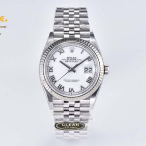 DateJust 36 126234 904L SS Clean Factory 1:1 Best Edition Fluted Bezel White Dial on Jubilee Bracelet VR3235