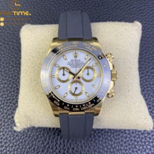 Daytona 116518 YG Clean Factory 1:1 Best Edition Black Ceramic Bezel White Stick Dial on Oysterflex Rubber Strap A4130