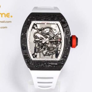 RM055 Real NTPT BBRF 1:1 Best Edition White Skeleton Dial on White Rubber Strap RMUL2