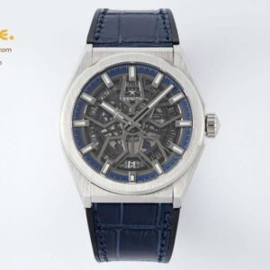 Defy Classic LF 1:1 Best Edition Skeleton Blue Dial on Blue Gummy Strap A2892