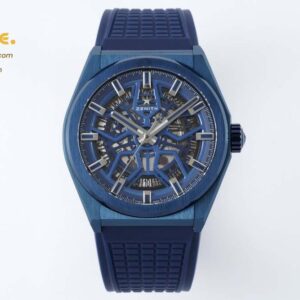 Defy Classic Blue PVD LF 1:1 Best Edition Skeleton Blue Dial on Blue Rubber Strap A2892