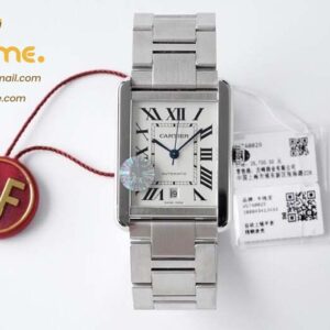 Tank Must SS 25.5mm AF 1:1 Best Edition White Dial on SS Bracelet Jap Quartz