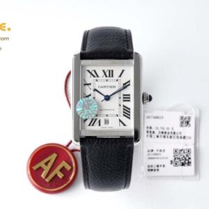 Tank Must SS 22mm AF 1:1 Best Edition White Dial on Black Leather Strap Jap Quartz