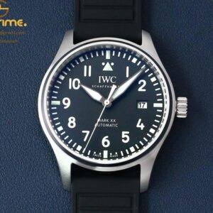 Mark XX IW328201 SS M+F 1:1 Best Edition Black Dial on Black Leather Strap MIYOTA 9015