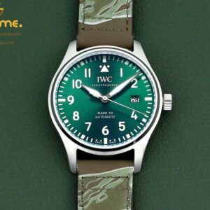 Mark XX IW328205 SS M+F 1:1 Best Edition Green Dial on Brown camouflage Leather Strap MIYOTA 9015