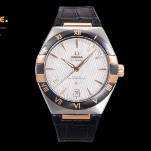 Constellation Black Ceramic SS/RG VSF 1:1 Best Edition White Dial on Black Gummy Strap A8900 Super Clone