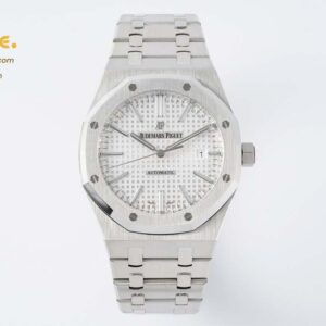 Royal Oak 41mm 15400 SS APSF 1:1 Best Edition White Textured Dial on SS Bracelet A3120 Super Clone