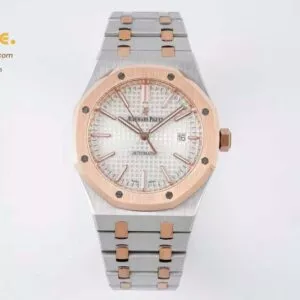 Royal Oak 41mm 15400 SS/RG IPF 1:1 Best Edition White Textured Dial on SS/RG Bracelet SA3120 Super Clone