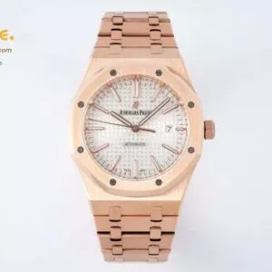 Royal Oak 41mm 15400 RG IPF 1:1 Best Edition White Textured Dial on RG Bracelet SA3120 Super Clone