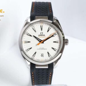 Aqua Terra 150M Master Chronometers VSF 1:1 Best Edition White Dial Orange Hand on Black Rubber Strap A8900 Super Clone