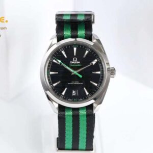 Aqua Terra 150M Master Chronometers VSF 1:1 Best Edition Black Dial Green Hand on Black/Green Nato Strap A8900 Super Clone
