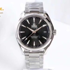 Aqua Terra 150M SS VSF 1:1 Best Edition Black Textured Dial Silver Markers on SS Bracelet A8500 Super Clone