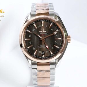 Aqua Terra 150M GMT SS/RG VSF 1:1 Best Edition Brown Textured Dial on SS/RG Bracelet A8605 Super Clone