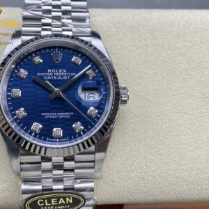 DateJust 36mm 126234 Clean 1:1 Best Edition 904L Steel Blue Diamond Dial on Jubilee Bracelet VR3235