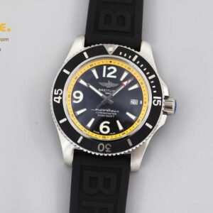Superocean Automatic 44 TF SS Black & Yellow Dial Black Rubber Strap 2824