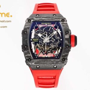 RM035-02 Real NTPT ZF 1:1 Best Edition Skeleton Dial on Red Rubber Strap NH05A V4