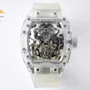 RM056-02 Transparent Tourbillon EURF Best Edition Skeleton Dial on Rubber Strap